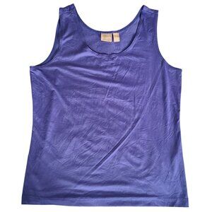 Chicos Blue Tank Top Size 2 Sleeveless Nylon/Spandex Stretchy Fabric Comfortable